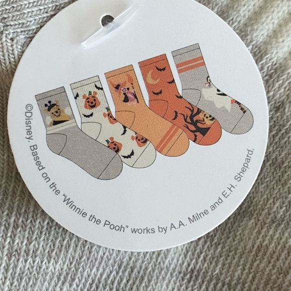 5 Pair Disney WINNIE THE POOH & FRIENDS Mid Crew Socks - Picture 2 of 9